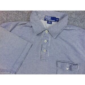 Vintage Polo Ralph Lauren Shirt Mens XL Black White Pin Strip